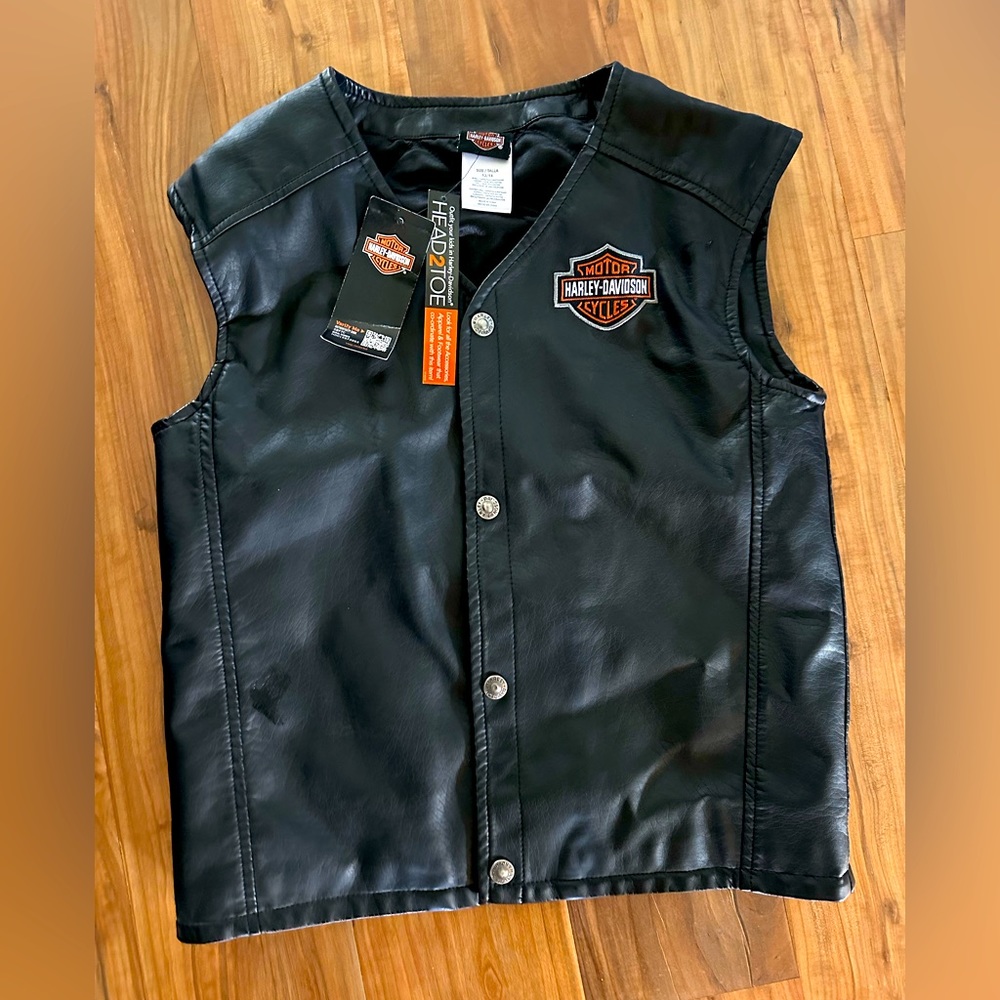 **NWT** Big Boys size 12/14 pleather Harley Davidson Brand Vest!